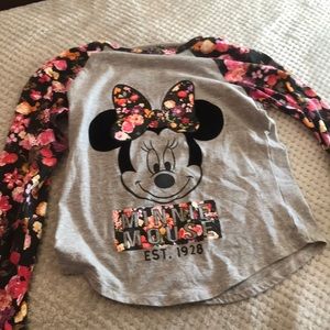 Long sleeve floral Minnie Mouse shirt